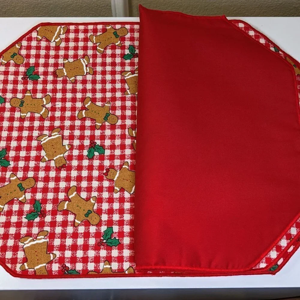 Holiday Gingerbread Men, Women and Santa Holiday Placemats (x2)